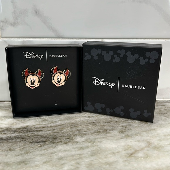 Disney BaubleBar MICKEY MOUSE DEVIL Halloween Earrings 🎃 #Mickey 👻Trending NEW - Picture 2 of 6